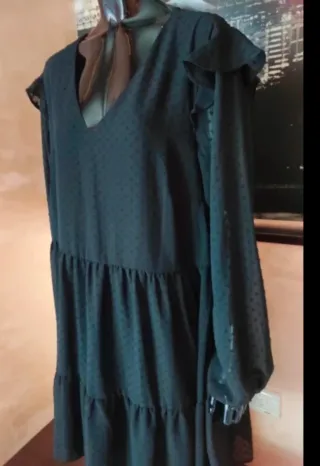 Vestido gasa con topos t.42