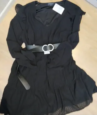 Vestido gasa con topos t.42