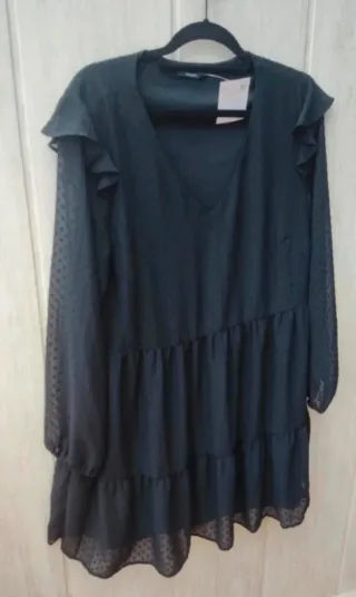 Vestido gasa con topos t.42