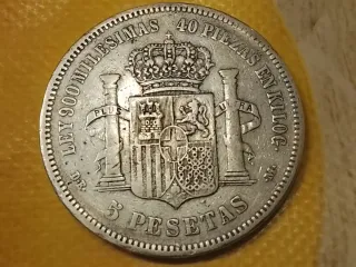 Moneda Plata Amadeo I Rey de España 1871