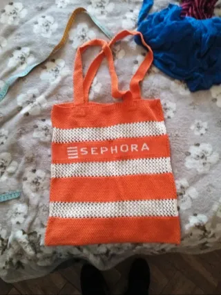 Borsa Sephora arancione e bianca