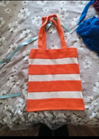 Borsa Sephora arancione e bianca