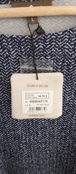 Vestido Surkana Azul y Blanco Talla L