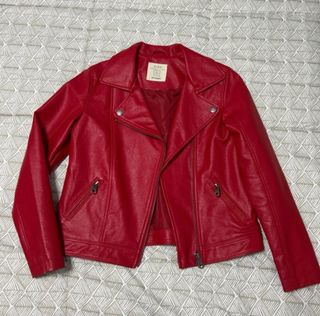 Chaqueta polipiel roja niña