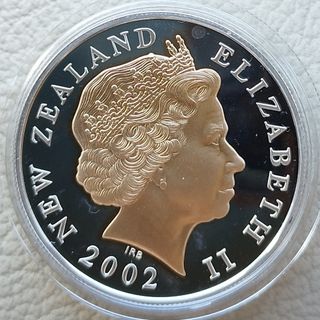 Moneta in argento proof Giubileo d'Oro di Elisabetta II 2002