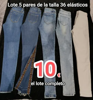 Lote 5 vaqueros elásticos talla 36