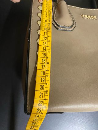 Bolso VERDE Beige y Dorado con Tachuelas