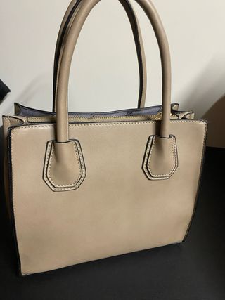 Bolso VERDE Beige y Dorado con Tachuelas