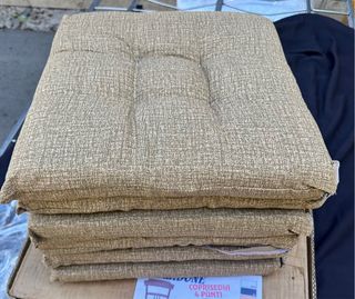 6 Cuscini Sedia Morbidone 40x40 Con Lacci Tortora