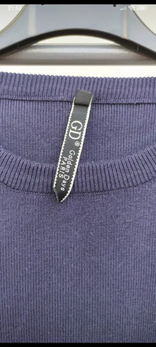 Jersey punto azul con lazos blancos