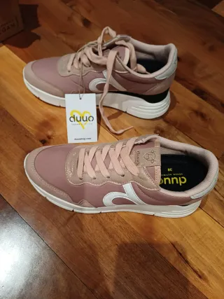 Zapatillas Duuo Mujer Veganas Rosa y Blanco