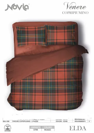 Copripiumino Novia Venere Rosso Cotone