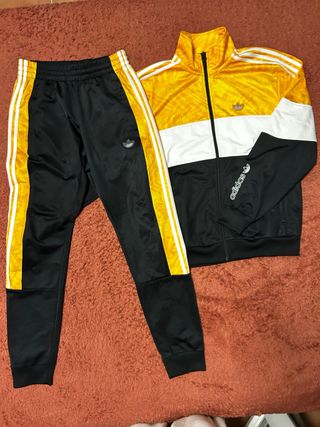 Conjunto Adidas Chándal Negro y Amarillo