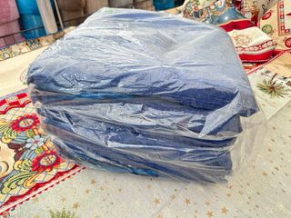 6 Cuscini Sedia Morbidone 40x40 Con Lacci Blu