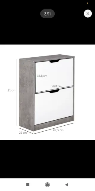 Zapatero recibidor 8 pares