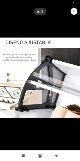 Zapatero recibidor 8 pares