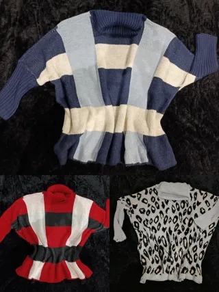 Lote 3 jerseys  punto mujer talla única.