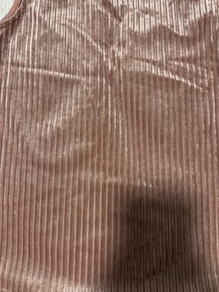 Top rosa de terciopelo acanalado