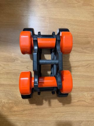 Set de pesas 3kg y 5kg con soporte