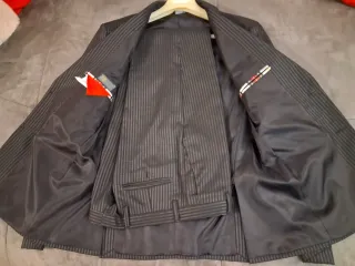 Completo elegante gessato nero tg.48