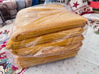 6 Cuscini Sedia Morbidone 40x40 Con Lacci Giallo