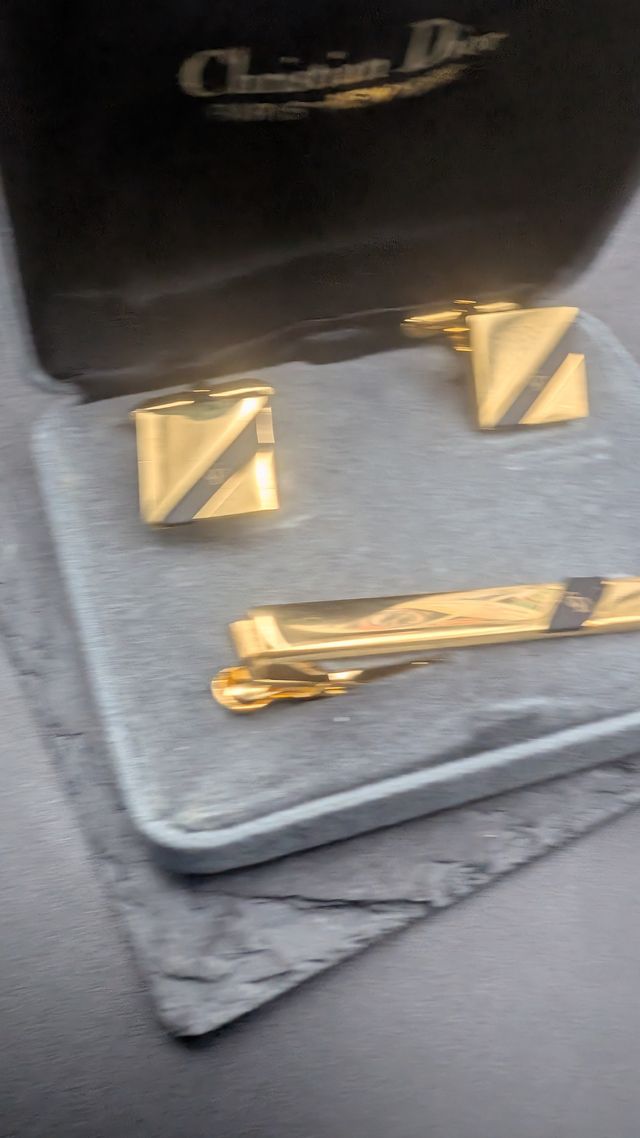 Set Gemelli e fermacravatta Christian Dior Vintage
