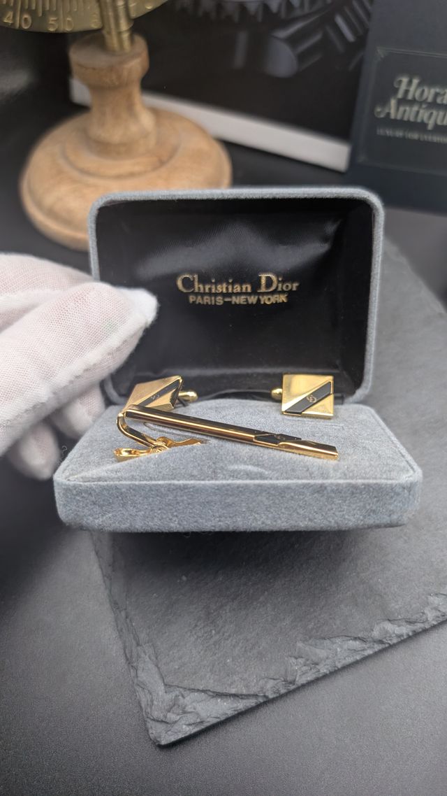 Set Gemelli e fermacravatta Christian Dior Vintage