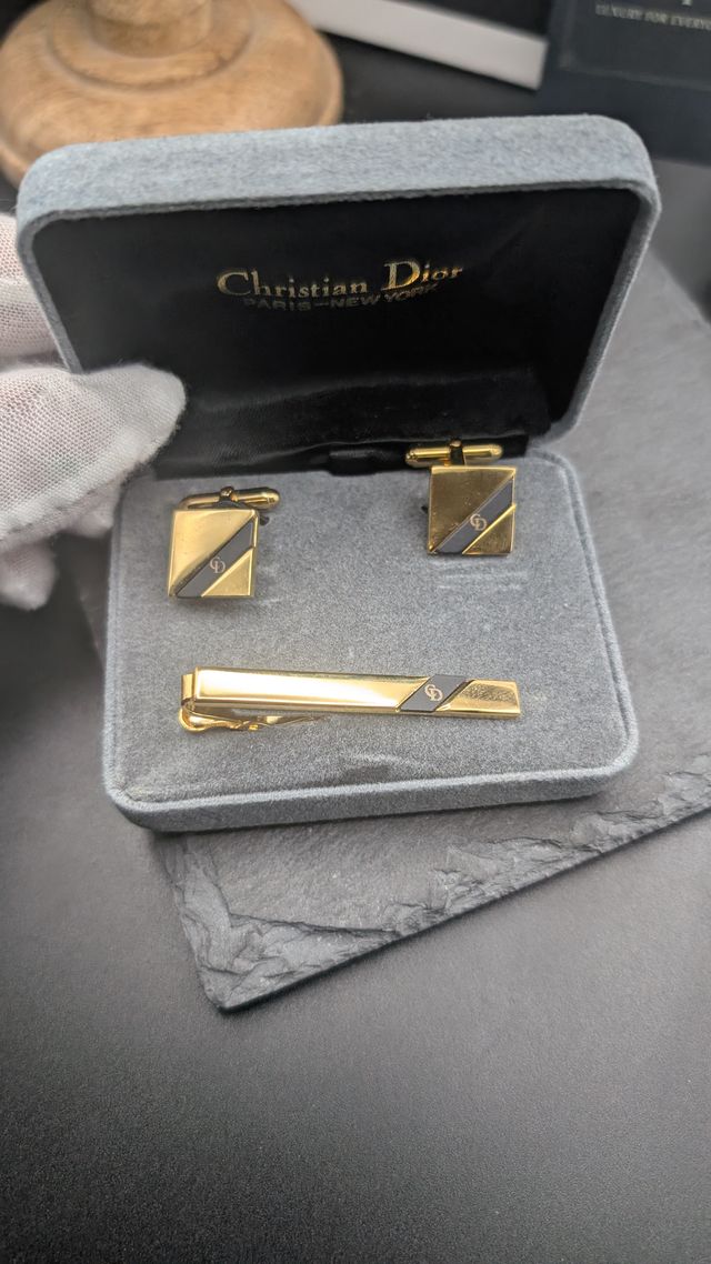 Set Gemelli e fermacravatta Christian Dior Vintage