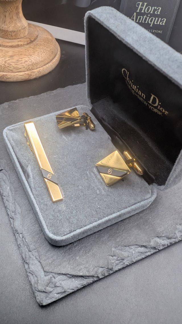 Set Gemelli e fermacravatta Christian Dior Vintage