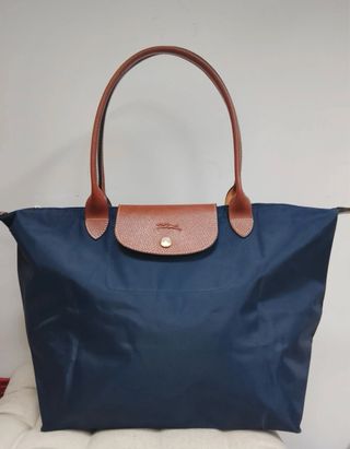 Bolso Longchamp L Azul Marrón