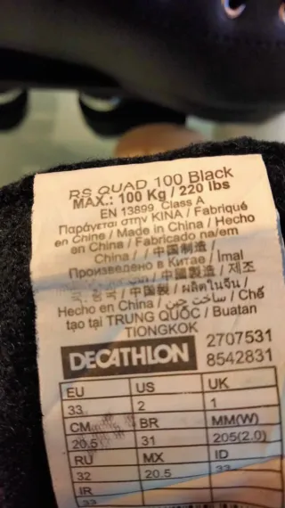 Pattini Oxelo Neri Taglia 33