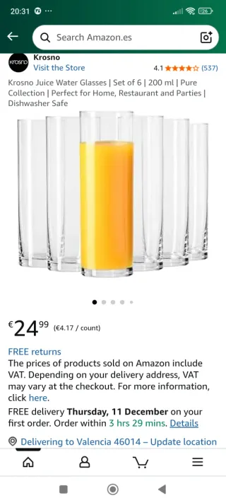 Krosno Balance Highball Glasses (6)