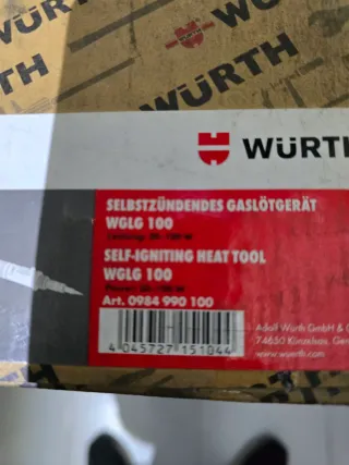 Soldador a gas Wurth USADO