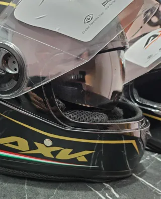 2 Cascos Moto AXK Racing Negro