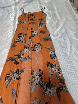 Mono corto estampado floral naranja