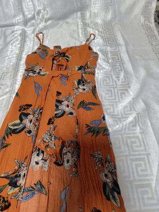 Mono corto estampado floral naranja