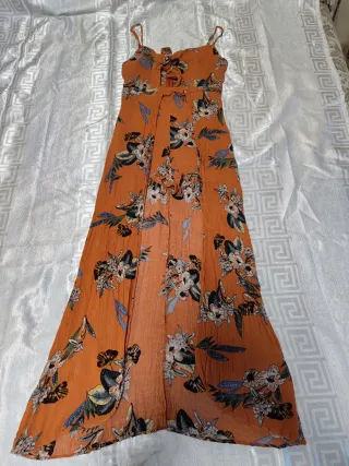 Mono corto estampado floral naranja