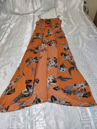 Mono corto estampado floral naranja