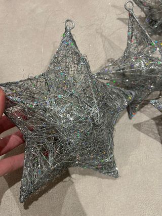 5 Estrellas Decorativas Plateadas