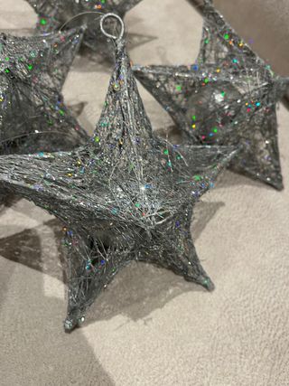 5 Estrellas Decorativas Plateadas