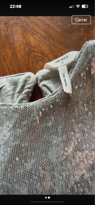 Top lentejuelas plateadas talla única