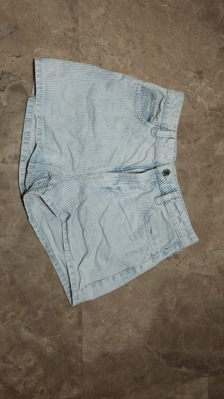 Pantalón corto vaquero con rayas Mango Teen