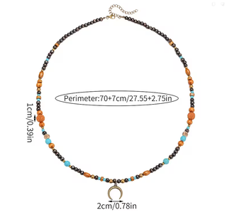 Collar bohemio con colgante de luna – estilo playa