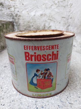 Scatola di latta vintage "Brioschi" anni 1950/1960