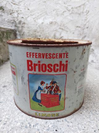 Scatola di latta vintage "Brioschi" anni 1950/1960