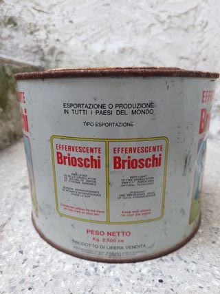 Scatola di latta vintage "Brioschi" anni 1950/1960