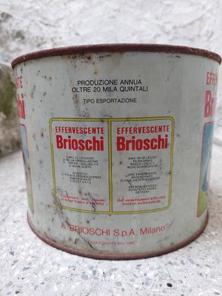 Scatola di latta vintage "Brioschi" anni 1950/1960
