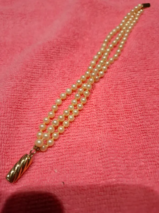 Pulsera Perlas Cierre Plata Chapada Oro 18k