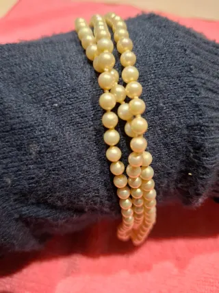 Pulsera Perlas Cierre Plata Chapada Oro 18k