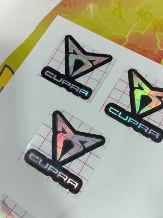 Pegatinas Cupra Holográficas y Negras